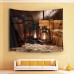 Rustic Board Ancient Lamp Barrel Tapestry Wall Hanging Living Room Bedroom Decor   142906055100